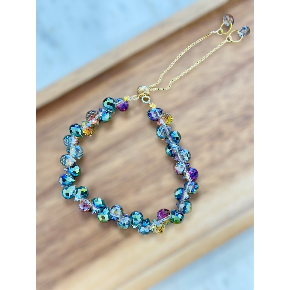 Blue Swarovski Beaded Bracelet
